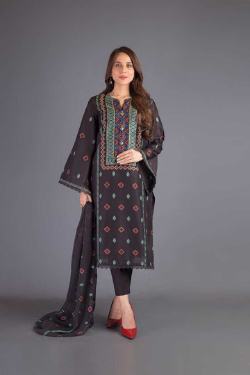 Bareeze Aqs E Gul Range Bnl1072 Black Collection 2021
